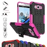 Galaxy J7 2016 Case,Mama Mouth Shockproof Heavy Duty Combo Hybrid Rugged Dual Layer Grip Cover with Kickstand for Samsung Galaxy J7 J710 2016 Smartphone(with 4 in 1 Packaged),Pink