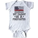 inktastic Fireman Daddy is a Firefighter Infant Creeper Newborn White