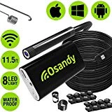 Wireless Endoscope Camera - WiFi Borescope Inspection - 2.0MP HD Flexible Snake Camera - Waterproof Endoscopic Camera for iPhone, Android, iOS, iPad, Samsung, Tablet - Lizard Cam with Bright Light