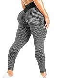 SEASUM Women's High Waist Yoga Pants Scrunched Booty Leggings Workout Running Butt Enhance Textured Tights XL