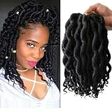 6pack Faux Locs crochet hair with Curly Ends 12 roots/pack Synthetic Hair Crochet Braids Goddess Fauxs Locs Crochet Braiding Hair