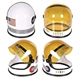 Astronaut Helmet with Movable Visor - Pretend & Play Toy for Dress Up Fun, Role Play Accessory, Birthday Party Favor Supplies, Girls, Boys, Kids and Toddler. White