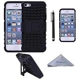 iPhone SE 2016 Case, iPhone 5s 5 Case, Wisdompro 2 Piece in 1 Dual Layer Heavy Duty Hard Soft Hybrid Rugged Protective Case with Foldable Kickstand for Apple iPhone 5/5s/SE 1st Generation- Black/Black
