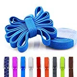 DB No Tie Shoelaces - Flat Elastic Laces with Adjustable Tension - Slip-on Any Shoes Blue Strings