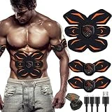 UMATE Abs Stimulator, Muscle Toner - Abs Stimulating Belt- Abdominal Toner- Training Device for Muscles- Wireless Portable to-Go Gym Device- Muscle Sculpting at Home- Fitness Equipment, Black