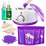 Doremi New Waxing Kit, Painless Hair Removal Home Kit,Multiple Formulas Target Different Type of Bikini, Facial, Armpit,Eyebrows, with Hot Wax Warmer, 4 Hard Wax Beans and 20 Wax Applicator Sticks