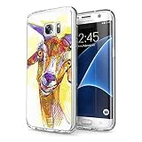 AIGOMARA Case for Galaxy S7 Edge Goat HD Clear Soft TPU Anti-Scratch Shock Absorbing Anti-Yellowing Bumper Shell