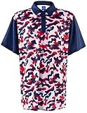 ReadyGOLF Mens Golf Polo Shirt - USA Red, White & Blue Camo Large