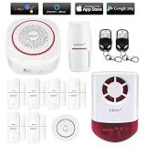 TUYA Smart Home Security Alarm Siren System2, ERAY H3 Wireless WiFi Burglar Siren Alarms with Wireless Siren with Strobe 120dB, Alarm Delay/Independent Zone/Optional Doorbell & Alarm Tones