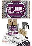DIY Gift Kits Soy Candle Making Kit for Adults (49-Piece Set) DIY Starter Kit w/ Wax, Wicks, Tin Containers, Natural Essential Oils, Color Sticks | Creates Colorful, Large Candles