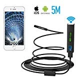 Pancellent Wireless Snake Camera 1200P WiFi Inspection Camera HD Endoscope with 8 LED Light Rigid Cable Borescope for iPhone Android Smartphone Table Ipad PC (5 Metes,16.5 FT)