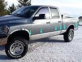 Made in USA! Compatible with 2002-2008 Dodge Ram Quad Cab Short Bed Rocker Panel Chrome Stainless Steel Body Side Moulding Molding Trim Cover 8' Wide 12PC