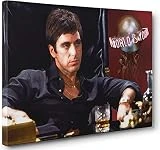 Wall Decor Pop Street Art on Canvas Painting Wall Art - Al Pacino Scarface The World Is Yours Movie Poster Picture Print Modern Home Decor (12x18inch(Unframed))