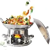 Stainless Steel Chafing Dish with Pans and Fuel Holders Mini Burner Portable Stove Cooker Adjustable Alcohol Stove for Home Party,Catering,outdoor Camping Cookware,8inch/9inch (Size : 9inch)