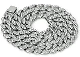 Mens Iced Out Hip Hop Silver or Gold Tone CZ Miami Cuban Link Chain 16' 18' 20' 24'Choker Necklace