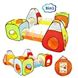 Yoobe 8pc Children Play Tent and Tunnel, Indoor & Outdoor Child Pop up Tent with Tunnels Playhouse