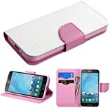 Asmyna LG D415 Optimus L90 MyJacket Wallet with Card Slot - Retail Packaging - White Pattern/Pink Liner