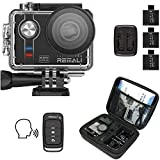 REMALI CapturePro 4K/60fps 20MP Waterproof Sports Action Camera Kit with Carrying Case + 3 Batteries, WiFi, 2' Touch Screen, 8X Zoom, Slow/Fast Motion, Remote/Voice Control, EIS, Distortion Correction