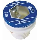 Bussmann SL-15PK4 15 Amp Time Delay Loaded Link Rejection Base Plug Fuse, 125V UL Listed, 4-Pack