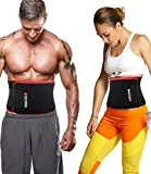 Waist Trimmer Belt, Ab Trainer, Slim Body Sweat Wrap, Training Sauna Suit Corset Black