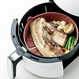 Balsang Air Fryer Silicone Pot - Replacement for Paper Liners, No More Harsh Cleaning the Air fryer Basket, Food Safe Silicone Material (S - 6.3 inch in diameter (Curved))