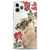 Cavka TPU Cover for Apple iPhone Case 11 Pro Xs Max X 8 Plus Xr 7 SE 2020 Cute Clear Floral Phone Soft Print Baby Animals Teen Gift Girl Lightweight Goat Flexible Silicone Slim fit Pet Kawaii Design