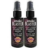 Smoke Blaster Safe & Natural Instant Cigarette Smoke Remover Spray for Hands, Hair & Clothing, 2 Count