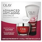 Face Wash by Olay Regenerist Advanced Anti-Aging Pore Scrub Cleanser (5.0 Oz) and Micro-Sculpting Face Moisturizer Cream (1.7 Oz) Skin Care Duo Pack, Total 6.7 Ounces Packaging may Vary