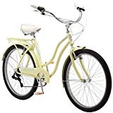 Schwinn Perla Women's Cruiser Bicycle, Featuring 18-Inch Step-Through Steel Frame and 7-Speed Drivetrain with Front and Rear Fenders, Rear Rack, and 26-Inch Wheels, Yellow