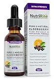 Elderberry & Vitamin C 5X Extra-Strength Powerful Immune System Booster, Gluten-Free, Non-GMO, NO Sugar & NO Alcohol Syrup for Adults & Kids, Black Sambucus Sambucol Extract VIT C Immunity Support