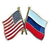 Backwoods Barnaby USA-Russia Friendship Pin/American Russian Crossed Flags Broach