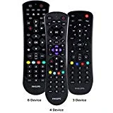 Philips Universal Remote Control for Samsung, Vizio, LG, Sony, Sharp, Roku, Apple TV, RCA, Panasonic, Smart TVs, Streaming Players, Blu-ray, DVD, Simple Setup, 4-Device, Black, SRP9243B/27