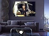 Scarface Tony Montana King Edition Premium The World is Yours Al Pacino XXLL Wall Decor/Home Decoration Stretched Gallery Canvas Wrap Giclee Print Ready to Hang (8' HX12 W)