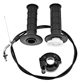 Minireen Twist Throttle Accelerator Handle Grips and Bent Cable Set for 50cc 110cc 125cc 150cc 250cc Dirt Bike Quad ATV Pit Pro Trail (Fits for 7/8'/22mm Bar)
