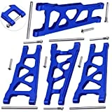 Hobbypark Front / Rear Aluminum Suspension Arms w/Screw pins Replacement of 3655x for RC Traxxas 1/10 Slash 4x4 4WD Stampede 4x4 Rally XO-1 Option Hop Ups (4-Pack) (Navy Blue)