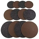 Drymate Plant Coaster Mat Reversible (Charcoal/Brown), (Set of 12), (4 of Each Size - 6”, 8”, 10”), (Round/Fabric), Absorbent/Waterproof - Protects Surfaces, Contains Liquids (Made in the USA)