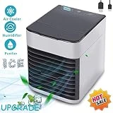 MKYUHP Artic Air Personal Air Cooler, Portable Air Conditioner, USB Mini Evaporative Air Cooler, Humidifier, Purifier with 3 Speeds and Extra Quiet Sleep Mode for Office Room Outdoors