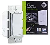 GE Enbrighten Z-Wave Plus Smart Fan Control, Speed ONLY, in-Wall, Includes White & Lt. Almond Paddles, Zwave Hub Required, Works with SmartThings Wink and Alexa, 14287, White & Light