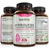 Multi Collagen Peptides Capsules (Types I, II, III, V, X). Extra-Strength Hydrolyzed Pure Protein Powder for Hair Growth, Skin & Nails. Anti-Aging Joint Supplement for Women & Men. Gluten-Free Pills