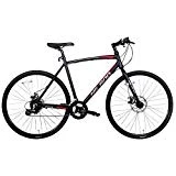 Hiland Hybrid Bike Commuter Bicycle with Disc Brake for Men and Women Adult Teenager Youth Boys Girls Urban City Comfortable Bicycle 700C Wheels 24 speeds Bikes Black 50cm