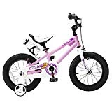 Royalbaby RB16B-6P BMX Freestyle Kids Bike, Boy's Bikes and Girl's Bikes with training wheels, Gifts for children, 16 inch wheels, Pink