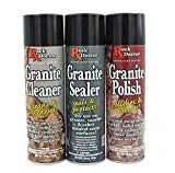 Rock Doctor Granite Care Kit, 3 Piece Maintenance Stone Care Combo Kit - All-in-One Rock Surface Care System Includes Protective Granite Cleaner, Granite Polish & Granite Sealer (18oz Each)