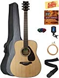 Yamaha FG800 Solid Top Folk Acoustic Guitar - Natural Bundle with Gig Bag, Tuner, Strings, Strap, Picks, Austin Bazaar Instructional DVD, and Polishing Cloth