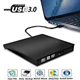 External DVD Drive, USB 3.0 Portable CD/DVD+/-RW Drive/DVD Player for Laptop CD ROM Burner Compatible with Laptop Desktop PC Windows Linux OS Apple Mac Black