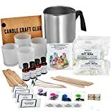 Candle Making Kit by Candle Craft Club - Natural Soy Wax Fun DIY Starter Set - Create 4 Premium Scented and Colored Candles - Supplies: Melting Pitcher, Glass Containers, Wicks, Dyes, Unique Scents
