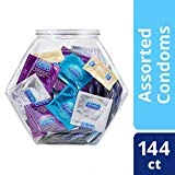 Durex Condom Fish Bowl Natural Latex Bulk Condoms, 144 Count - An assortment of Ultra Fine & Lubricated