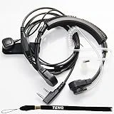1 X Flexible Throat Mic Microphone Covert Acoustic Tube Earpiece Headset with Finger PTT for Kenwood Pro-Talk XLS TK Two Way Radio Walkie Talkie 2pin