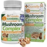 Best Organic Mushroom Complex - Immune Assist Support - Lion's Mane, Cordyceps and Reishi - Adaptogen Supplement - Wellness, Stress Relief, Memory & Cognitive Support, Dr. Danielle - 120 Veggie Caps