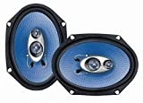 6” x 8” Car Sound Speaker (Pair) - Upgraded Blue Poly Injection Cone 3-Way 360 Watts w/ Non-fatiguing Butyl Rubber Surround 70 - 20Khz Frequency Response 4 Ohm & 1' ASV Voice Coil - Pyle PL683BL