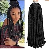 6packs Straight Faux Locs Crochet Twist Hair Braids Synthetic Hair Extensions Faux locs Kanekalon Fiber Braiding Hair Afro Kinky Soft Dread Dreadlocks 18 Strands (18' (6-Packs), 1B)